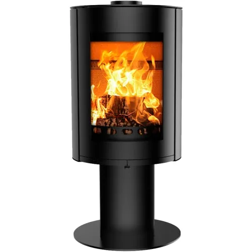 Rondo 5 Pedestal Wood Burning Cylindrical Stove & Flue Liner Bundle 5 kw