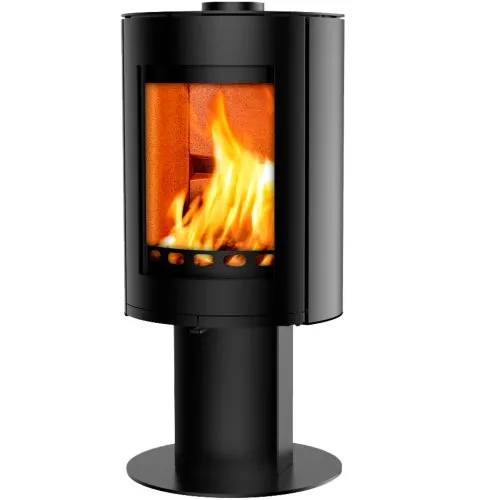 Rondo 5 Pedestal Wood Burning Cylindrical Stove & Flue Liner Bundle 5 kw