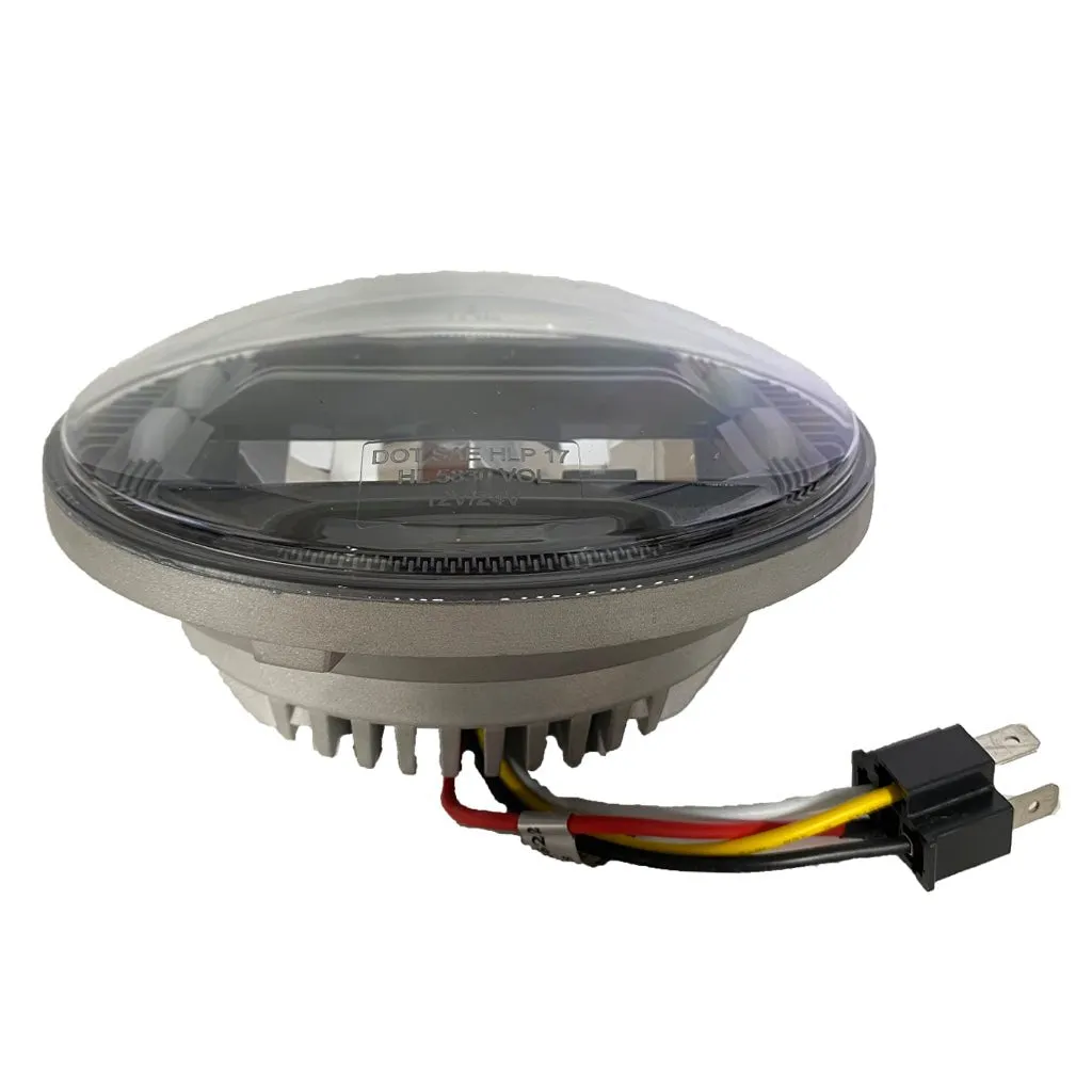 Round LED Headlights - 7" - 65W - White DRL