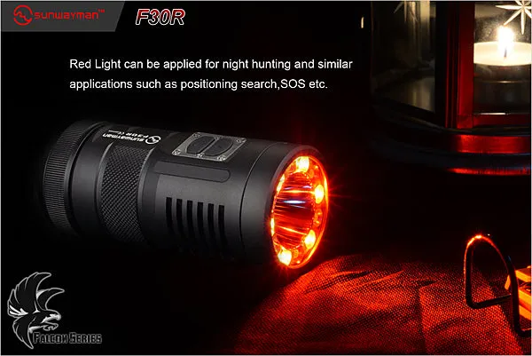 Sunwayman F30R 3 x (R)CR123A XM-L2 880 Lumen Tri-Colored LED Flashlight