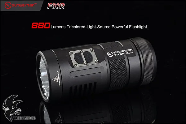 Sunwayman F30R 3 x (R)CR123A XM-L2 880 Lumen Tri-Colored LED Flashlight