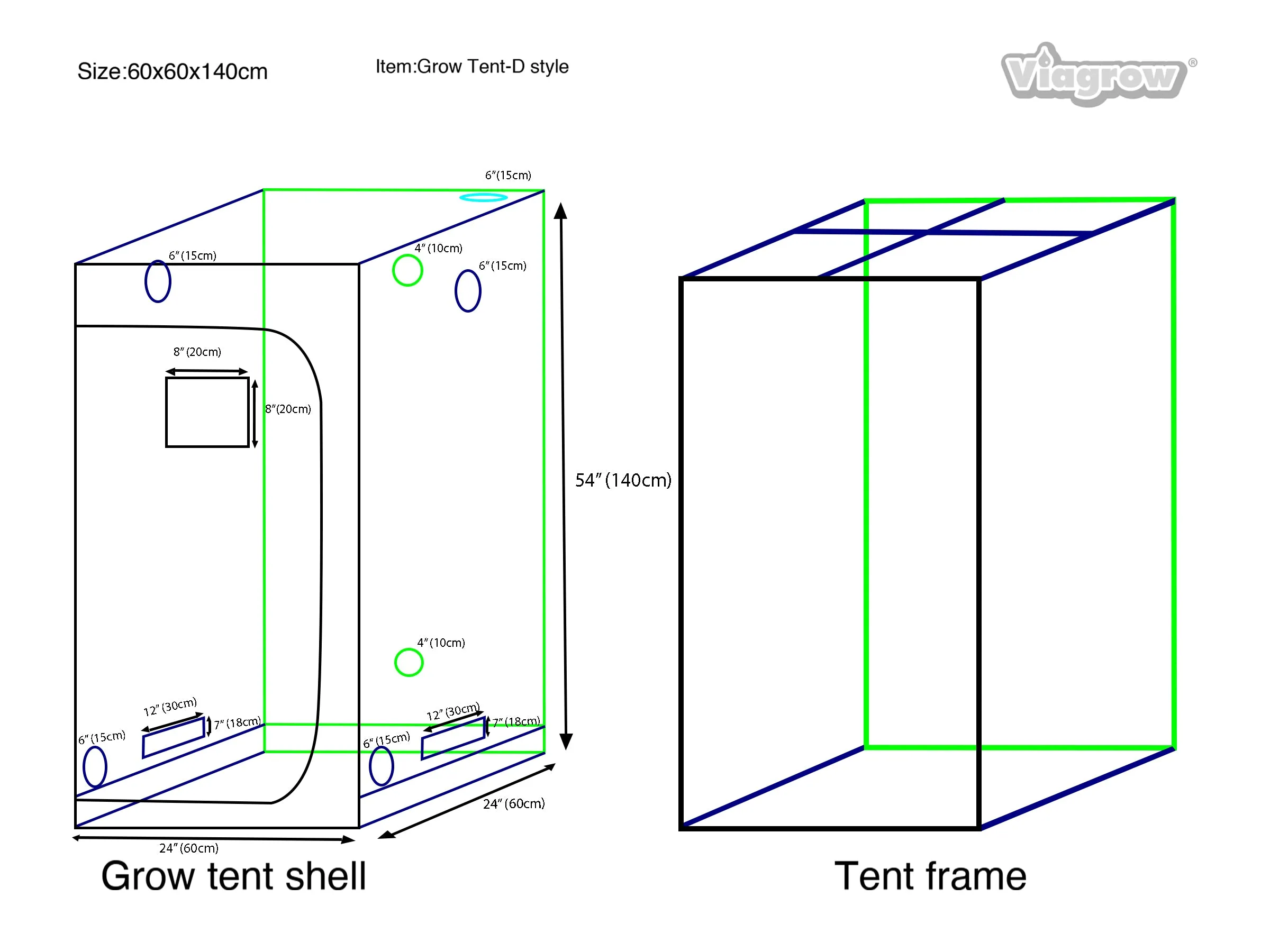 Viagrow Grow Room Tents Black