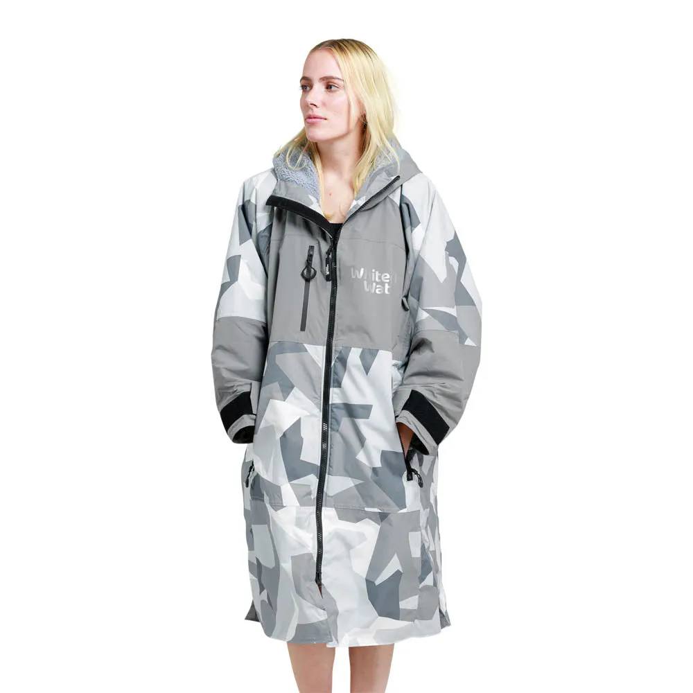 White Water Hard Shell Drying / Changing Robe - Arctic Camo/Grey Lining