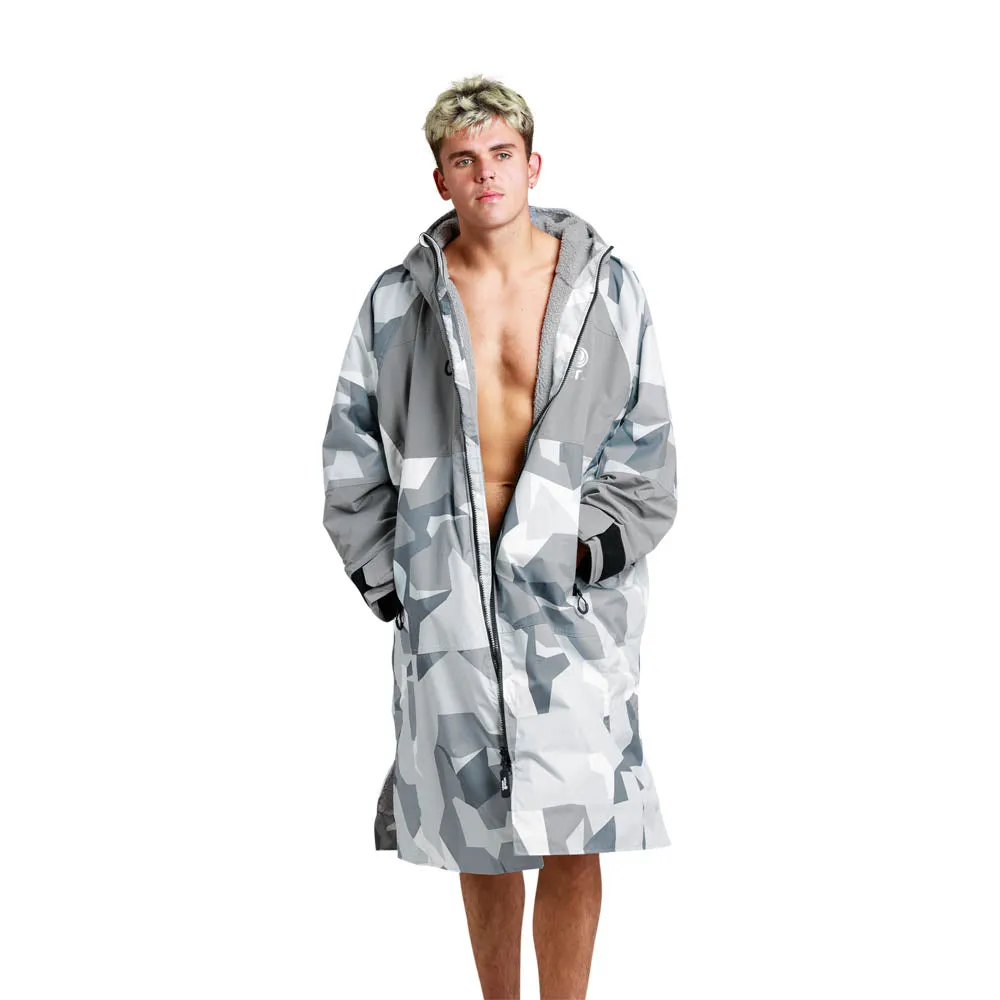 White Water Hard Shell Drying / Changing Robe - Arctic Camo/Grey Lining