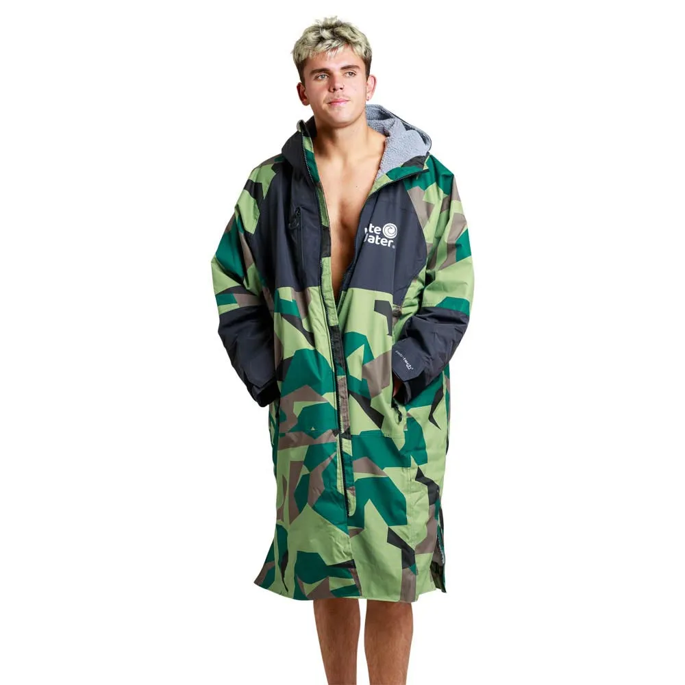 White Water Hard Shell Drying / Changing Robe - Camo/Black/Grey Lining