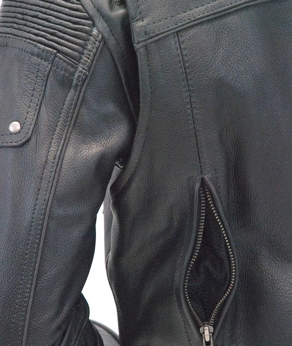 Women's Ultimate Black Racer Vented Motorcycle Jacket #L68330VZRK ()